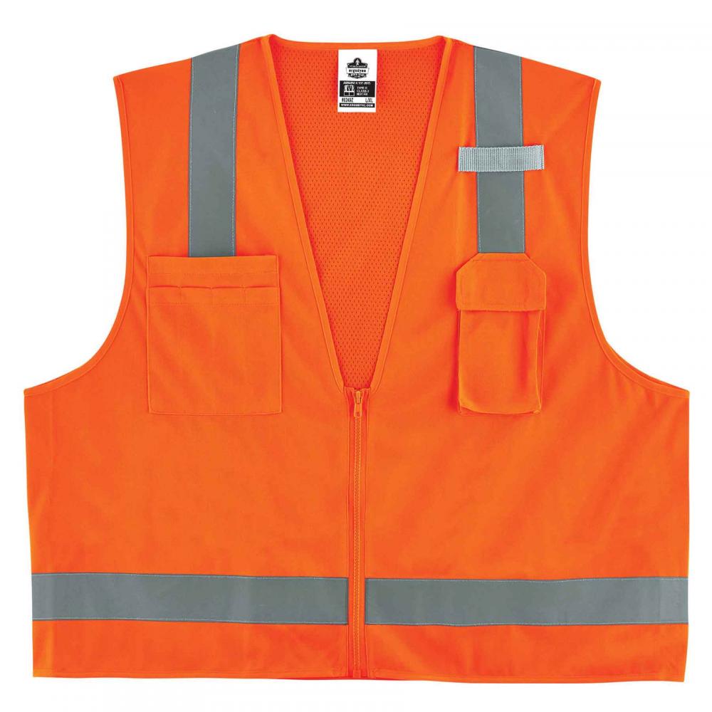 8249Z S/M Orange Class 2 Economy Surveyors Vest - Zipper<span class=' ItemWarning' style='display:block;'>Item is usually in stock, but we&#39;ll be in touch if there&#39;s a problem<br /></span>