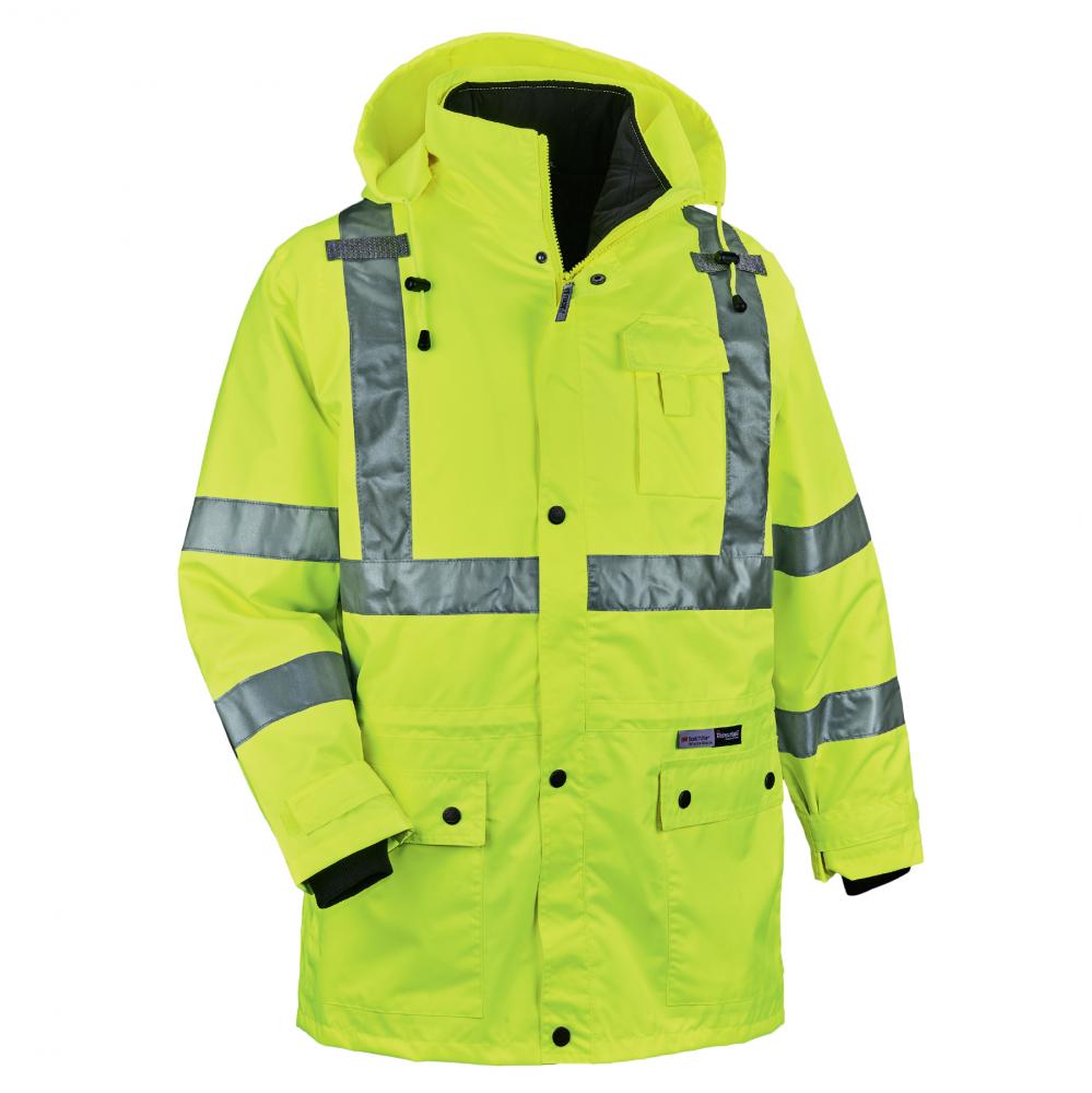 8385 5XL Lime 4-in-1 Hi-Vis Winter Jacket Parka<span class=' ItemWarning' style='display:block;'>Item is usually in stock, but we&#39;ll be in touch if there&#39;s a problem<br /></span>