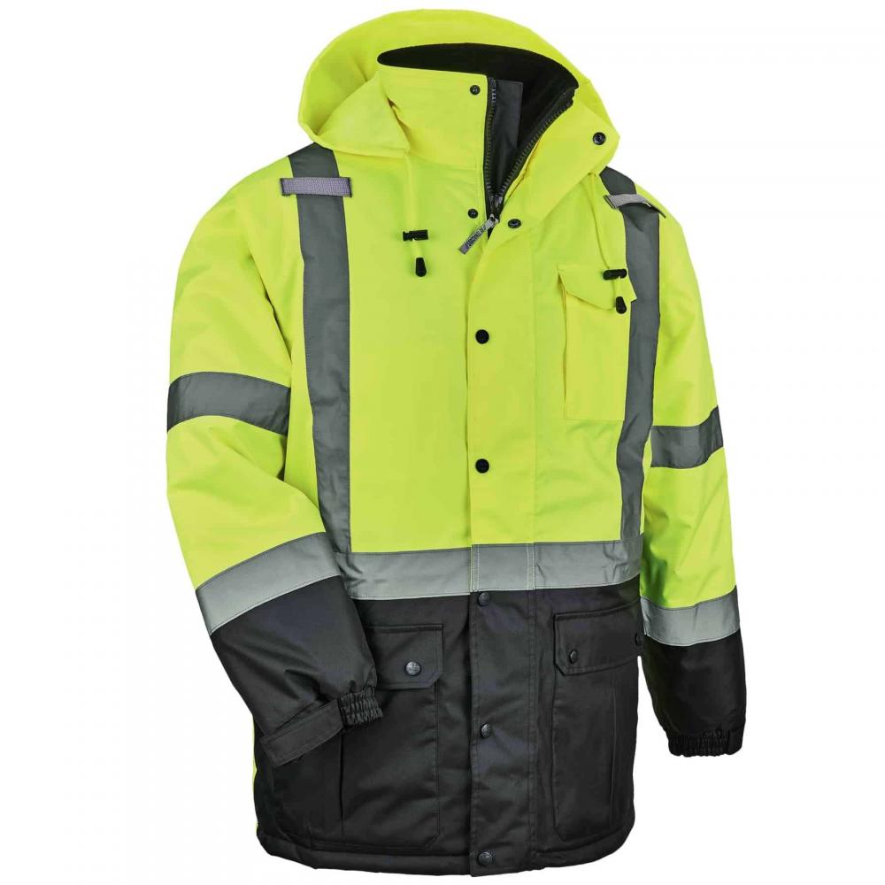 8384 5XL Lime Hi-Vis Winter Jacket Quilted Parka<span class=' ItemWarning' style='display:block;'>Item is usually in stock, but we&#39;ll be in touch if there&#39;s a problem<br /></span>