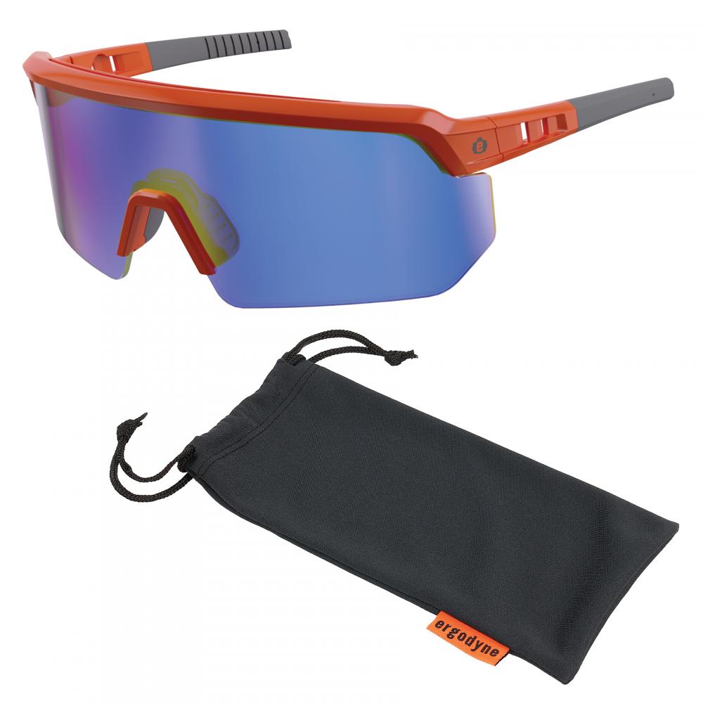 AEGIR-AFASPM Orange Frame Blue Mirror Lens Safety Glasses - AFAS Polarized Mirrored<span class=' ItemWarning' style='display:block;'>Item is usually in stock, but we&#39;ll be in touch if there&#39;s a problem<br /></span>