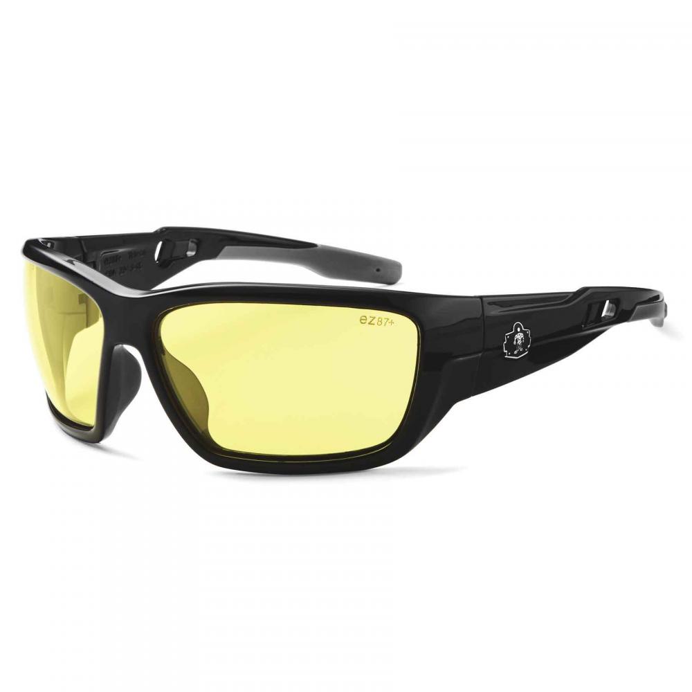 BALDR Yellow Lens Black Safety Glasses<span class='Notice ItemWarning' style='display:block;'>Item has been discontinued<br /></span>