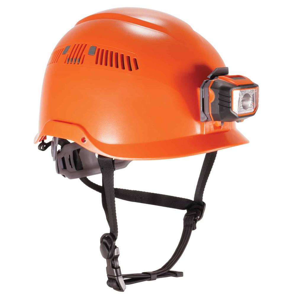 8975LED Orange Safety Helmet with LED Light Vented Type 1 Class C<span class='Notice ItemWarning' style='display:block;'>Item has been discontinued<br /></span>