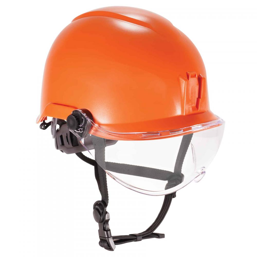 8974V Anti-Fog Clear Lens Orange Safety Helmet with Visor Type 1 Class E<span class='Notice ItemWarning' style='display:block;'>Item has been discontinued<br /></span>