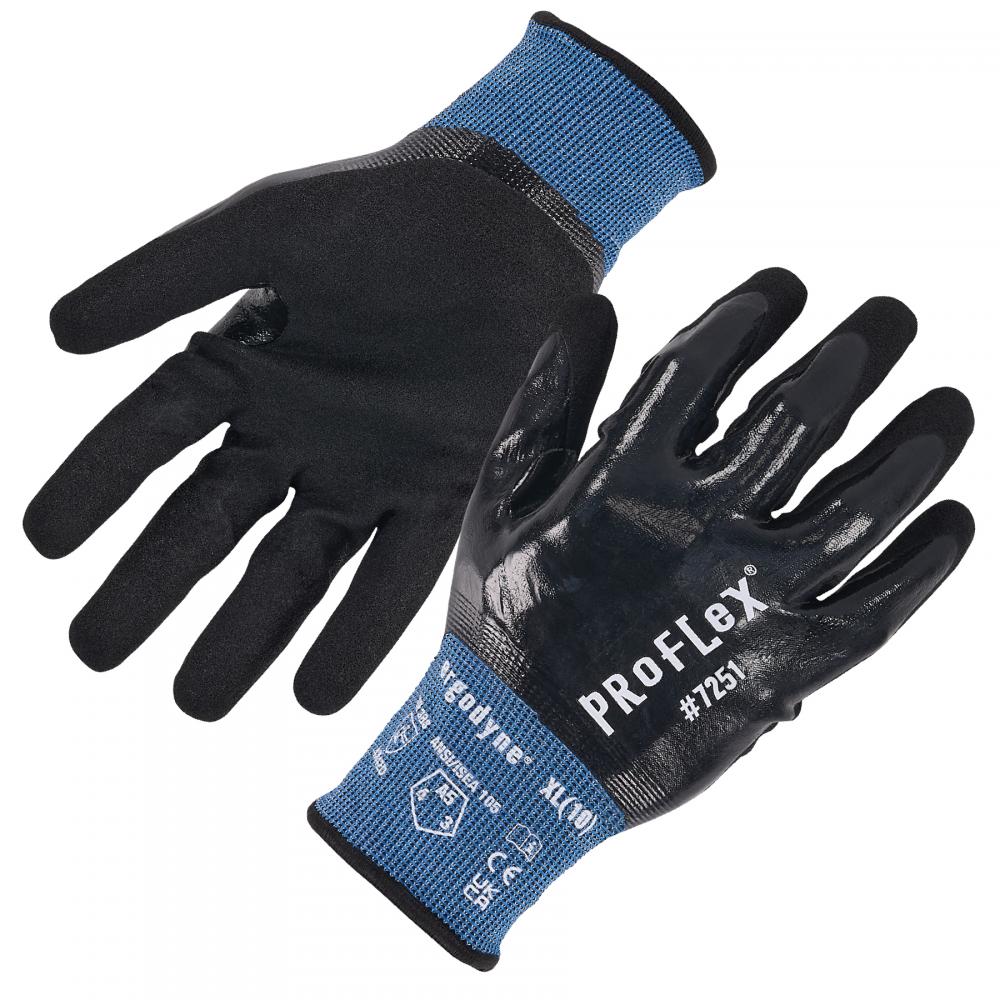 7251 1-pair L Black CR Gloves - Fully Coated Nitrile<span class=' ItemWarning' style='display:block;'>Item is usually in stock, but we&#39;ll be in touch if there&#39;s a problem<br /></span>