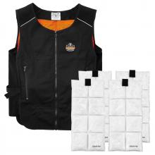 Ergodyne 12133 - 6260 S/M Black Lightweight Phase Change Cooling Vest and Packs