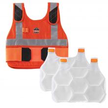 Ergodyne 12221 - 6215 L/XL Orange Premium FR Phase Change Cooling Vest - Packs