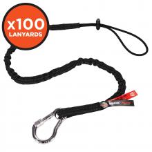 Ergodyne 19204 - 3100 100-pack Standard Black Lanyard - Carabiner Loop - 10lbs