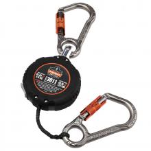 Ergodyne 19311 - 3011 Standard Black Retractable Lanyard - Dual Carabiners - 8lbs