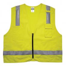 Ergodyne 21487 - 8262FRZ 2XL/3XL Lime Class 2 FR Surveyor Vest - Zipper