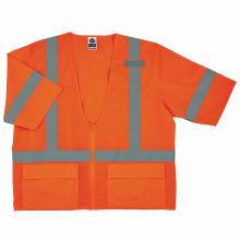 Ergodyne 22113 - 8320Z S/M Orange Class 3 Standard Vest - Zipper