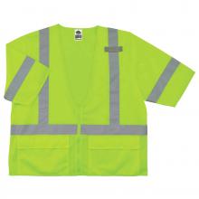 Ergodyne 22127 - 8320Z 2XL/3XL Lime Class 3 Standard Vest - Zipper