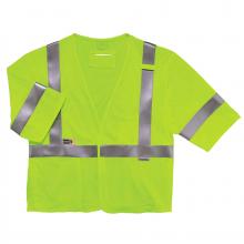 Ergodyne 22215 - 8356FRHL L/XL Lime Class 3 FR Safety Vest - Sleeves - H+L