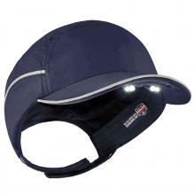 Ergodyne 23338 - 8965 Short Brim Navy Lightweight Bump Cap Hat + LED Lighting