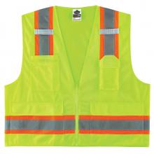 Ergodyne 24079 - 8248Z 4XL/5XL Lime Class 2 Two-Tone Surveyors Vest