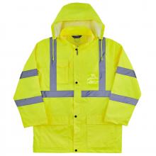 Ergodyne 24336 - 8366 2XL Lime Class 3 Lightweight Hi-Vis Rain Jacket