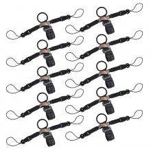 Ergodyne 19199 - 3141 10-pack Black Barcode Scanner Lanyard D-Ring and Clip