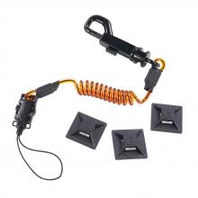 Ergodyne 19260 - 3151 S Orange and Black Coil Lanyard plus Mini Adhesive Mounts HL