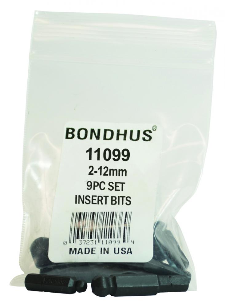 BONDHUS 9PC (2 - 12M) BALLPOINT INSERT BIT SET<span class=' ItemWarning' style='display:block;'>Item is usually in stock, but we&#39;ll be in touch if there&#39;s a problem<br /></span>