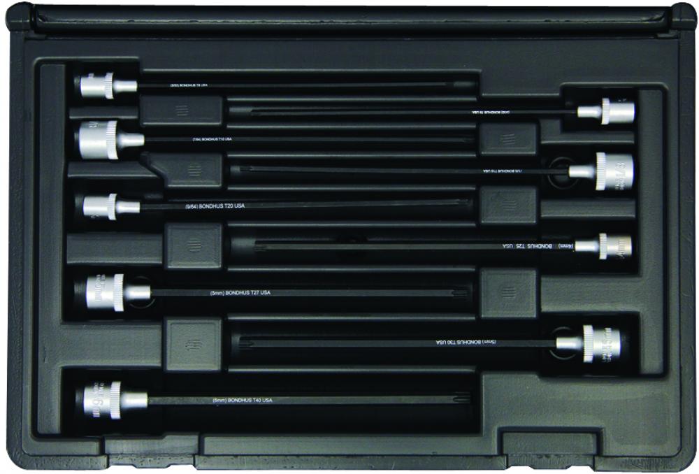 BONDHUS 9PC 2&#34; STAR BIT & SOCKET SET (T8 - T40)<span class=' ItemWarning' style='display:block;'>Item is usually in stock, but we&#39;ll be in touch if there&#39;s a problem<br /></span>