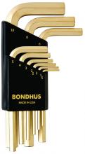 Bondhus 38299-BON - BONDHUS 9PC (1.5-10MM) GOLDGUARD™ SHORT HEX SET