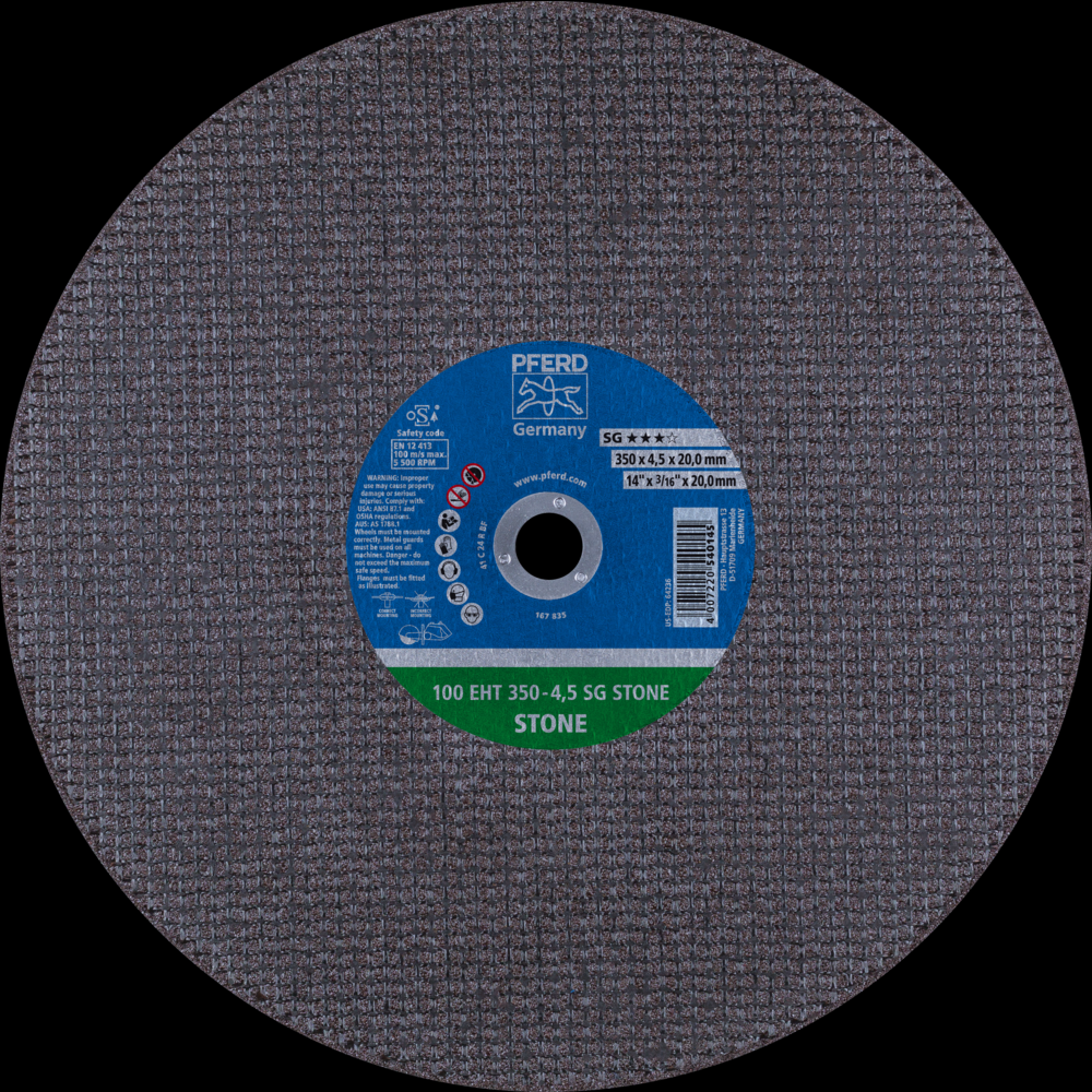 PFERD Portable Cut-Off Wheel, 16&#34; x 1/8 x 1, SG STONE, T1, Silicon carbide<span class=' ItemWarning' style='display:block;'>Item is usually in stock, but we&#39;ll be in touch if there&#39;s a problem<br /></span>