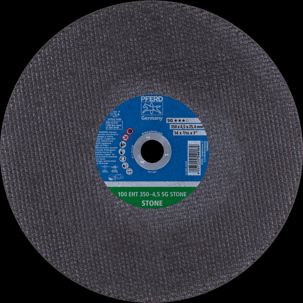 PFERD Portable Cut-Off Wheel, 14&#34; x 1/8 x 1, SG STONE, T1, Silicon carbide<span class=' ItemWarning' style='display:block;'>Item is usually in stock, but we&#39;ll be in touch if there&#39;s a problem<br /></span>