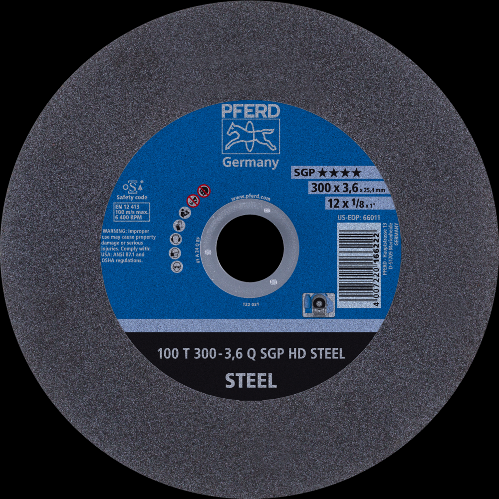 PFERD Large Diameter Cut-Off Wheel 12&#34; x 1/8 x 1, SGP HD STEEL, Q, Aluminum oxide<span class=' ItemWarning' style='display:block;'>Item is usually in stock, but we&#39;ll be in touch if there&#39;s a problem<br /></span>