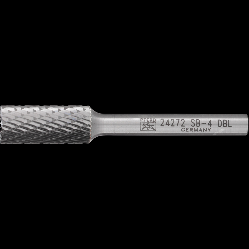 PFERD Carbide Bur SB-4 Cylindrical End Cut Double Cut 7/16&#34; x 1&#34; x 1/4&#34; Shank<span class=' ItemWarning' style='display:block;'>Item is usually in stock, but we&#39;ll be in touch if there&#39;s a problem<br /></span>