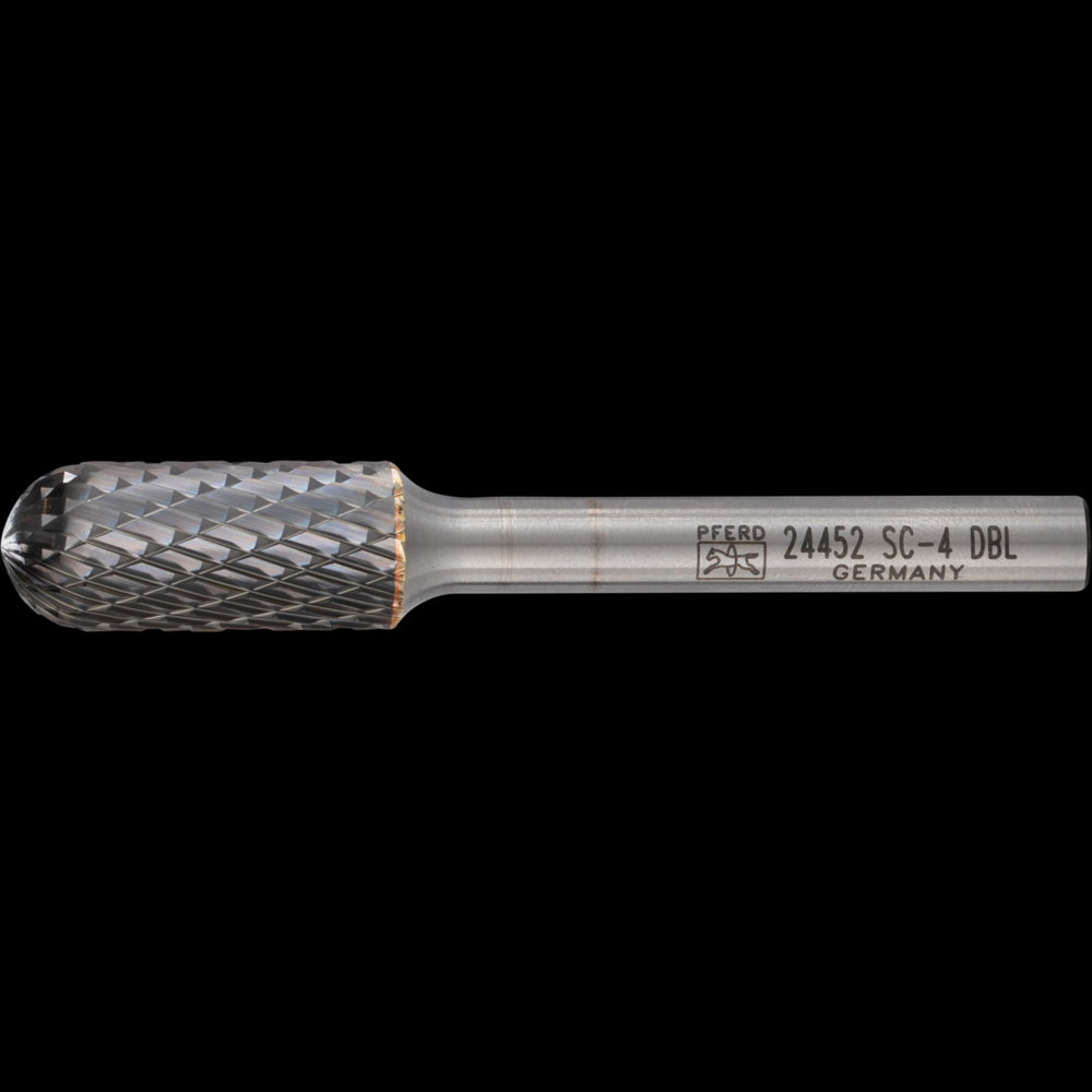 PFERD Carbide Bur SC-4 Cylindrical Radius End Double Cut 7/16&#34; x 1&#34; x 1/4&#34; Shank<span class=' ItemWarning' style='display:block;'>Item is usually in stock, but we&#39;ll be in touch if there&#39;s a problem<br /></span>