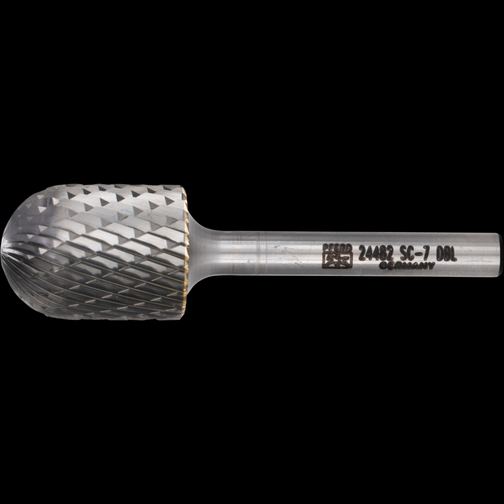 PFERD Carbide Bur SC-7 Cylindrical Radius End Double Cut 3/4&#34; x 1&#34; x 1/4&#34; Shank<span class=' ItemWarning' style='display:block;'>Item is usually in stock, but we&#39;ll be in touch if there&#39;s a problem<br /></span>