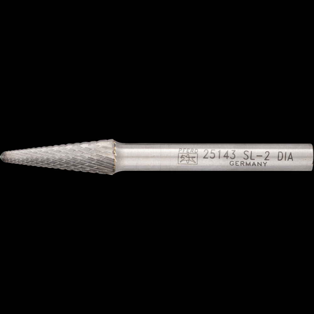 PFERD Carbide Bur SL-2 14° Taper Diamond Cut 5/16&#34; x 7/8&#34; x 1/4&#34; Shank<span class=' ItemWarning' style='display:block;'>Item is usually in stock, but we&#39;ll be in touch if there&#39;s a problem<br /></span>