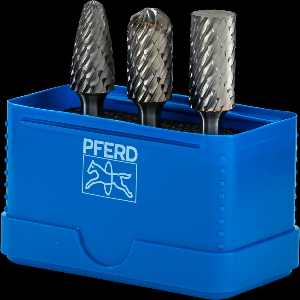 PFERD Carbide Bur Set 3 Piece OMNI Cut 1/4&#34; Shank Plastic Case<span class=' ItemWarning' style='display:block;'>Item is usually in stock, but we&#39;ll be in touch if there&#39;s a problem<br /></span>