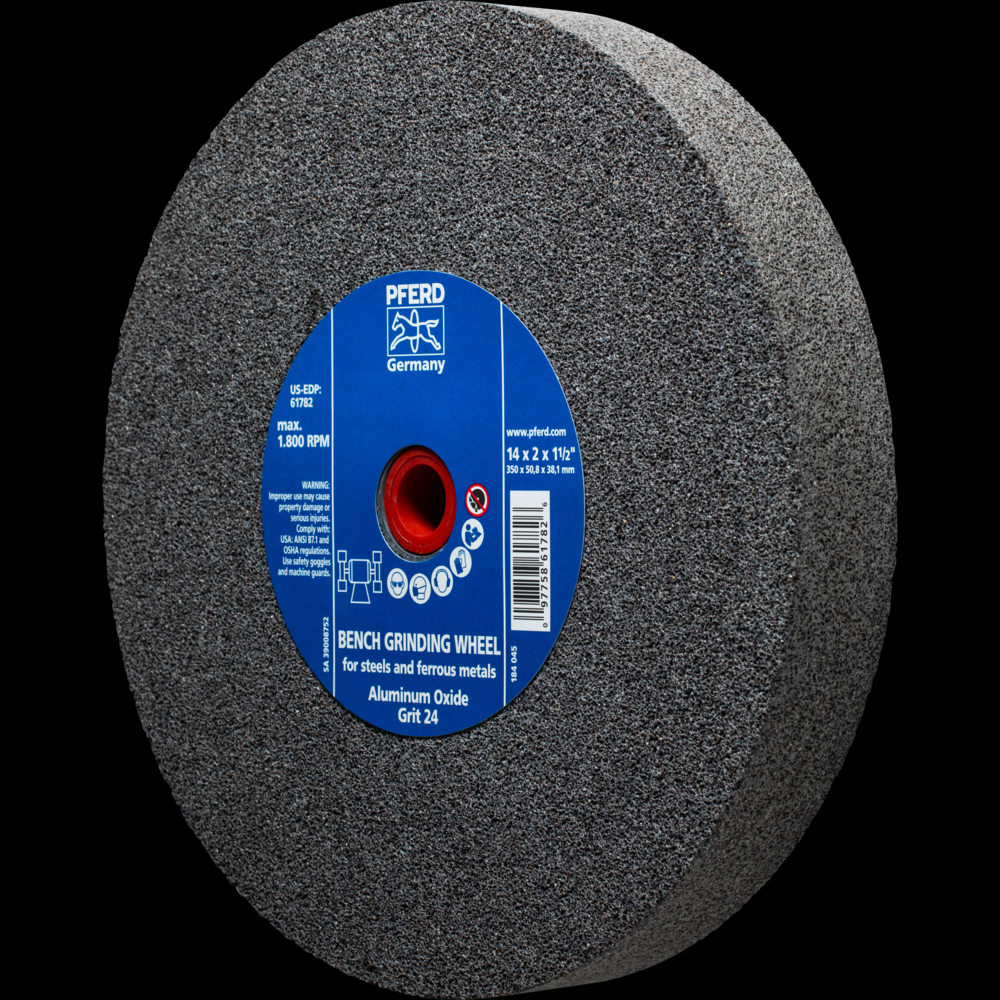 PFERD Vitrified Bench Wheel, UNIVERSAL, 14&#34; x 2 x 1-1/2, 24 Grit, Aluminum Oxide<span class=' ItemWarning' style='display:block;'>Item is usually in stock, but we&#39;ll be in touch if there&#39;s a problem<br /></span>