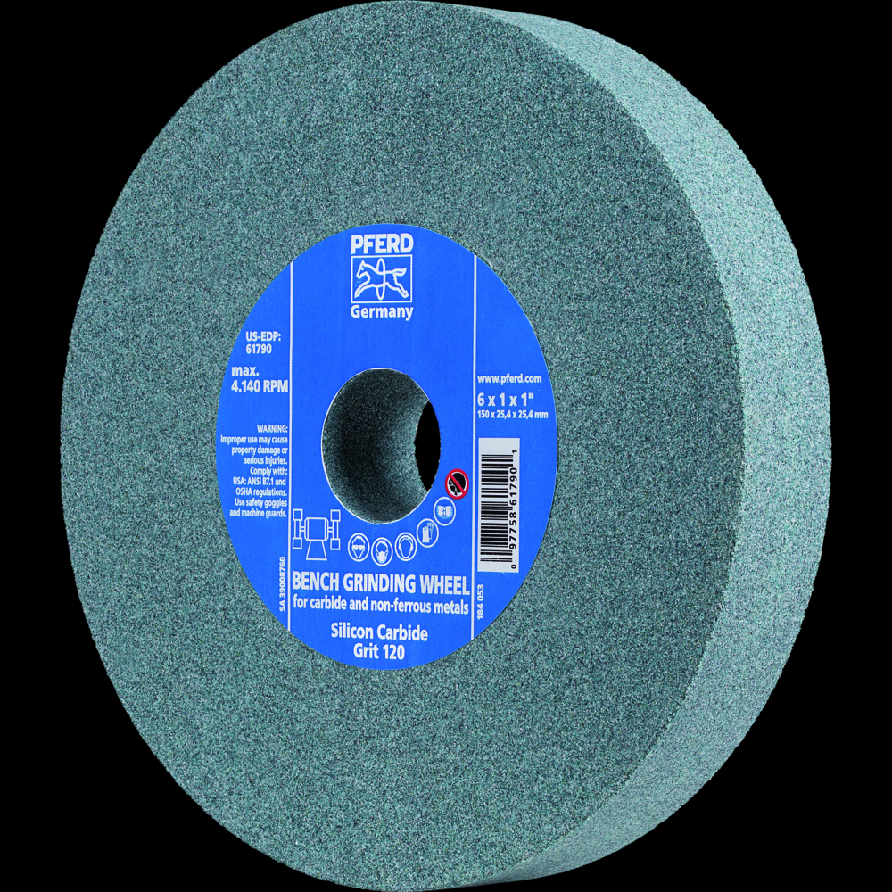 PFERD Vitrified Bench Wheel, CARBIDE, 6&#34; x 1 x 1, 120 Grit, Silicon Carbide<span class=' ItemWarning' style='display:block;'>Item is usually in stock, but we&#39;ll be in touch if there&#39;s a problem<br /></span>