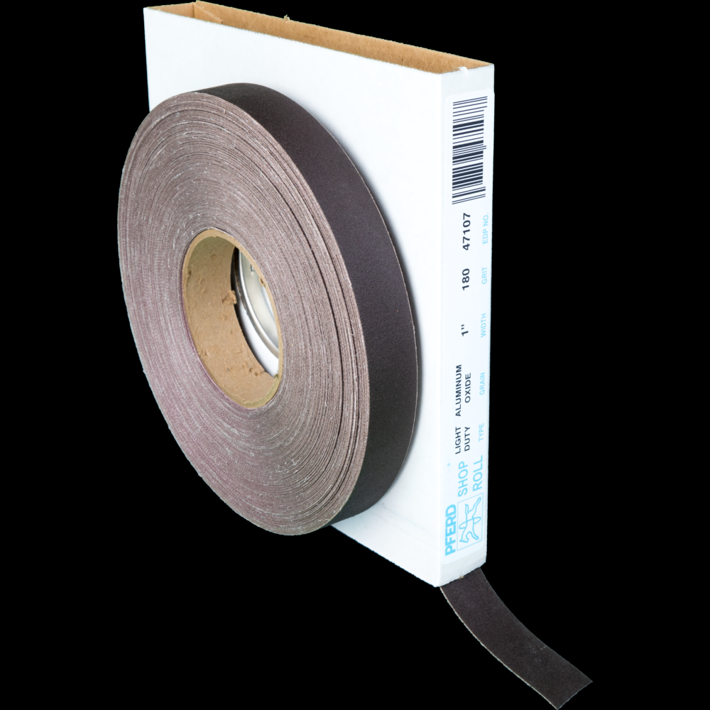 PFERD Shop Roll, Flexible Light Duty, 1&#34; x 50 yards, 180 Grit, Aluminum oxide<span class=' ItemWarning' style='display:block;'>Item is usually in stock, but we&#39;ll be in touch if there&#39;s a problem<br /></span>