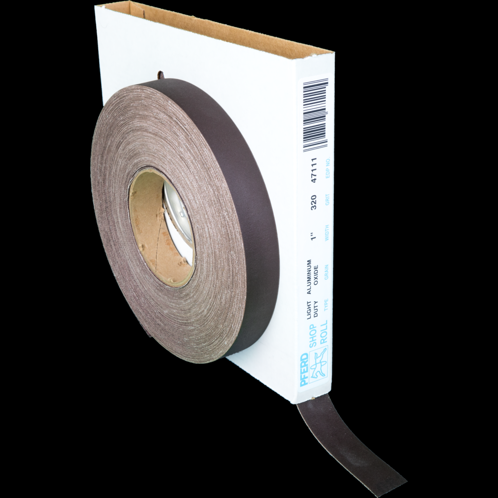 PFERD Shop Roll, Flexible Light Duty, 1&#34; x 50 yards, 320 Grit, Aluminum oxide<span class=' ItemWarning' style='display:block;'>Item is usually in stock, but we&#39;ll be in touch if there&#39;s a problem<br /></span>