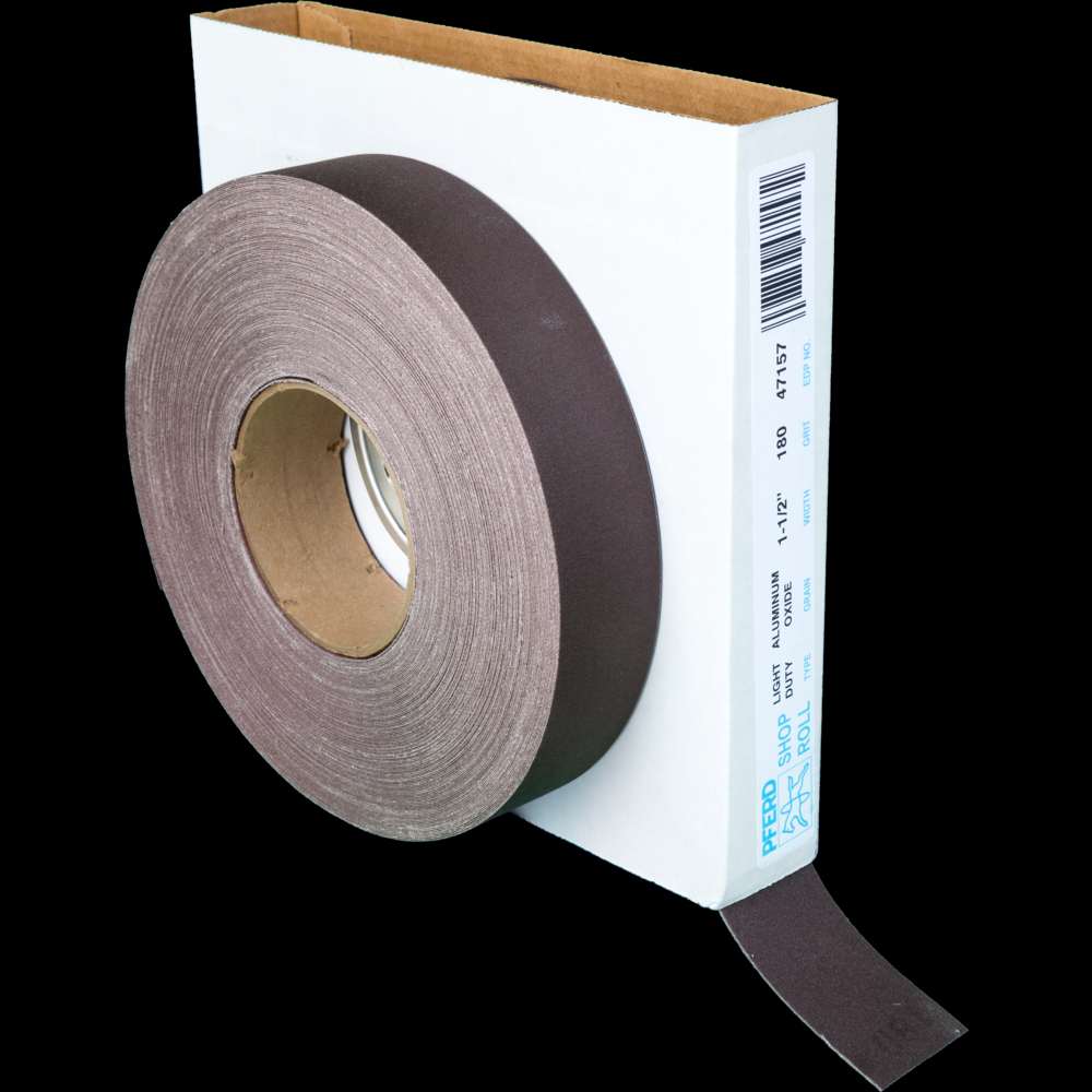 PFERD Shop Roll, Flexible Light Duty, 1-1/2&#34; x 50 yards, 180 Grit, Aluminum oxide<span class=' ItemWarning' style='display:block;'>Item is usually in stock, but we&#39;ll be in touch if there&#39;s a problem<br /></span>