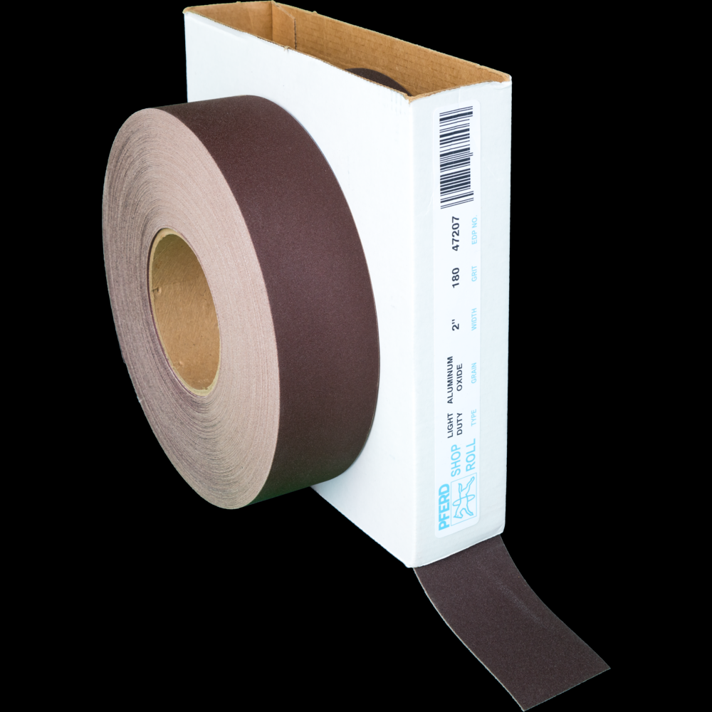 PFERD Shop Roll, Flexible Light Duty, 2&#34; x 50 yards, 180 Grit, Aluminum oxide<span class=' ItemWarning' style='display:block;'>Item is usually in stock, but we&#39;ll be in touch if there&#39;s a problem<br /></span>