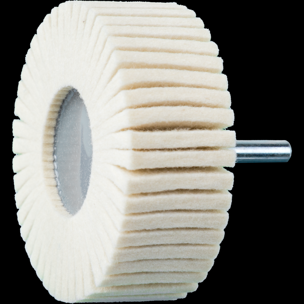 PFERD Mounted Felt Flap Wheel, 3&#34; x 1, Soft Grade, 1/4&#34; Shank<span class=' ItemWarning' style='display:block;'>Item is usually in stock, but we&#39;ll be in touch if there&#39;s a problem<br /></span>