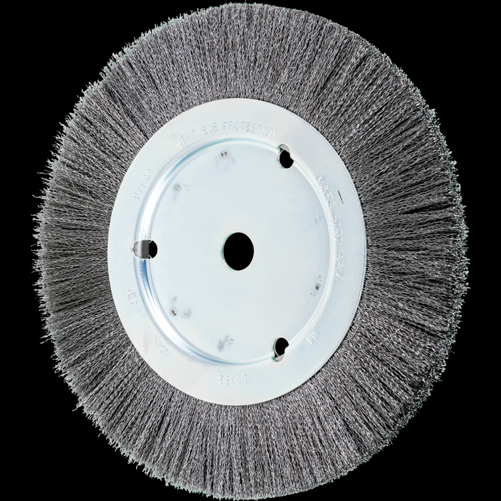 PFERD Crimped Wire Wheel Brush 8&#34; Dia Narrow Face .008 Carbon Steel 5/8&#34; Arbor<span class=' ItemWarning' style='display:block;'>Item is usually in stock, but we&#39;ll be in touch if there&#39;s a problem<br /></span>