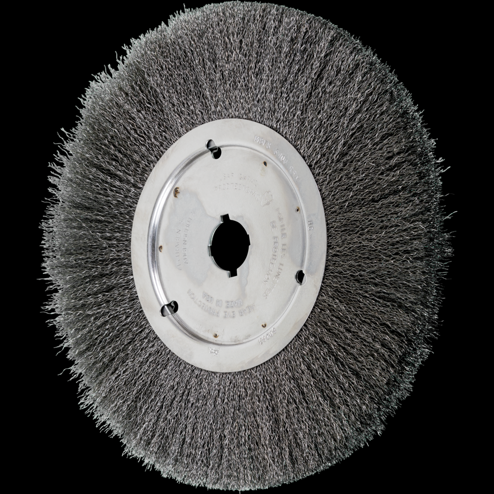 PFERD Crimped Wire Wheel Brush 12&#34; Dia Narrow Face .012 Carbon Steel 2&#34; Keyed Arbor<span class=' ItemWarning' style='display:block;'>Item is usually in stock, but we&#39;ll be in touch if there&#39;s a problem<br /></span>