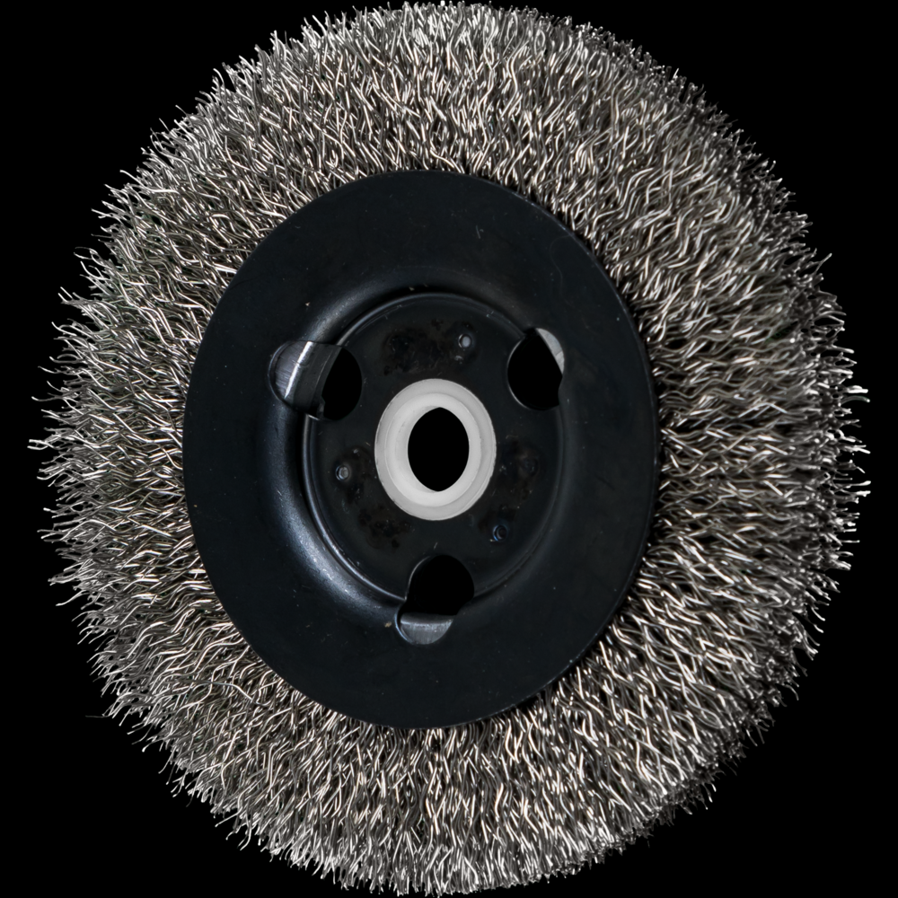 PFERD Crimped Wire Wheel Brush 4&#34; Dia Narrow Face .012 Stainless Steel 5/8-1/2&#34; Arbor<span class=' ItemWarning' style='display:block;'>Item is usually in stock, but we&#39;ll be in touch if there&#39;s a problem<br /></span>