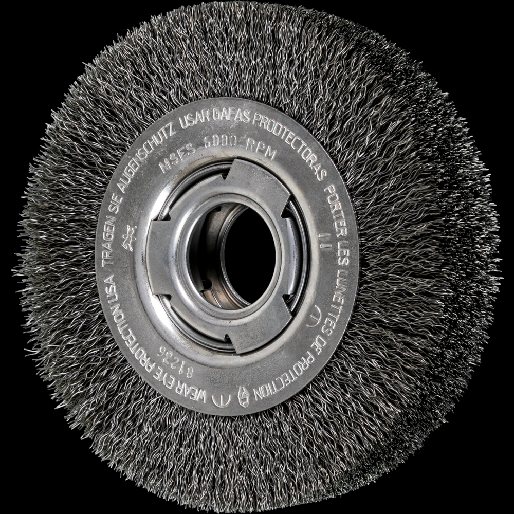 PFERD Crimped Wire Wheel Brush 6&#34; Dia Wide Face .014 Carbon Steel 2&#34; Arbor<span class=' ItemWarning' style='display:block;'>Item is usually in stock, but we&#39;ll be in touch if there&#39;s a problem<br /></span>