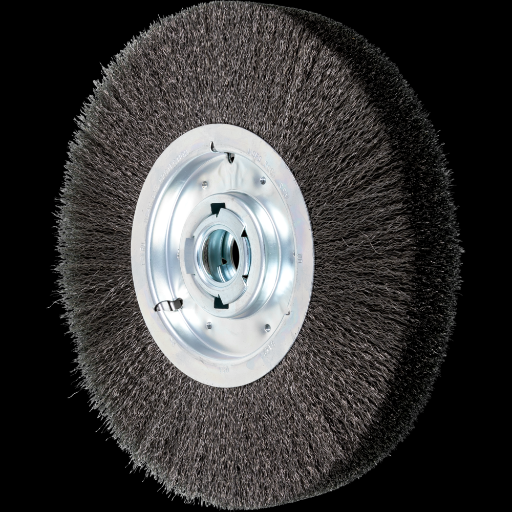 PFERD Crimped Wire Wheel Brush 12&#34; Dia Wide Face .012 Carbon Steel 2&#34; Keyed Arbor<span class=' ItemWarning' style='display:block;'>Item is usually in stock, but we&#39;ll be in touch if there&#39;s a problem<br /></span>