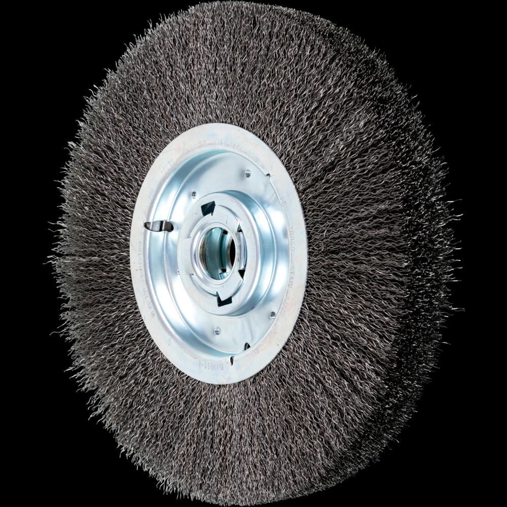 PFERD Crimped Wire Wheel Brush 12&#34; Dia Wide Face .020 Carbon Steel 2&#34; Keyed Arbor<span class=' ItemWarning' style='display:block;'>Item is usually in stock, but we&#39;ll be in touch if there&#39;s a problem<br /></span>