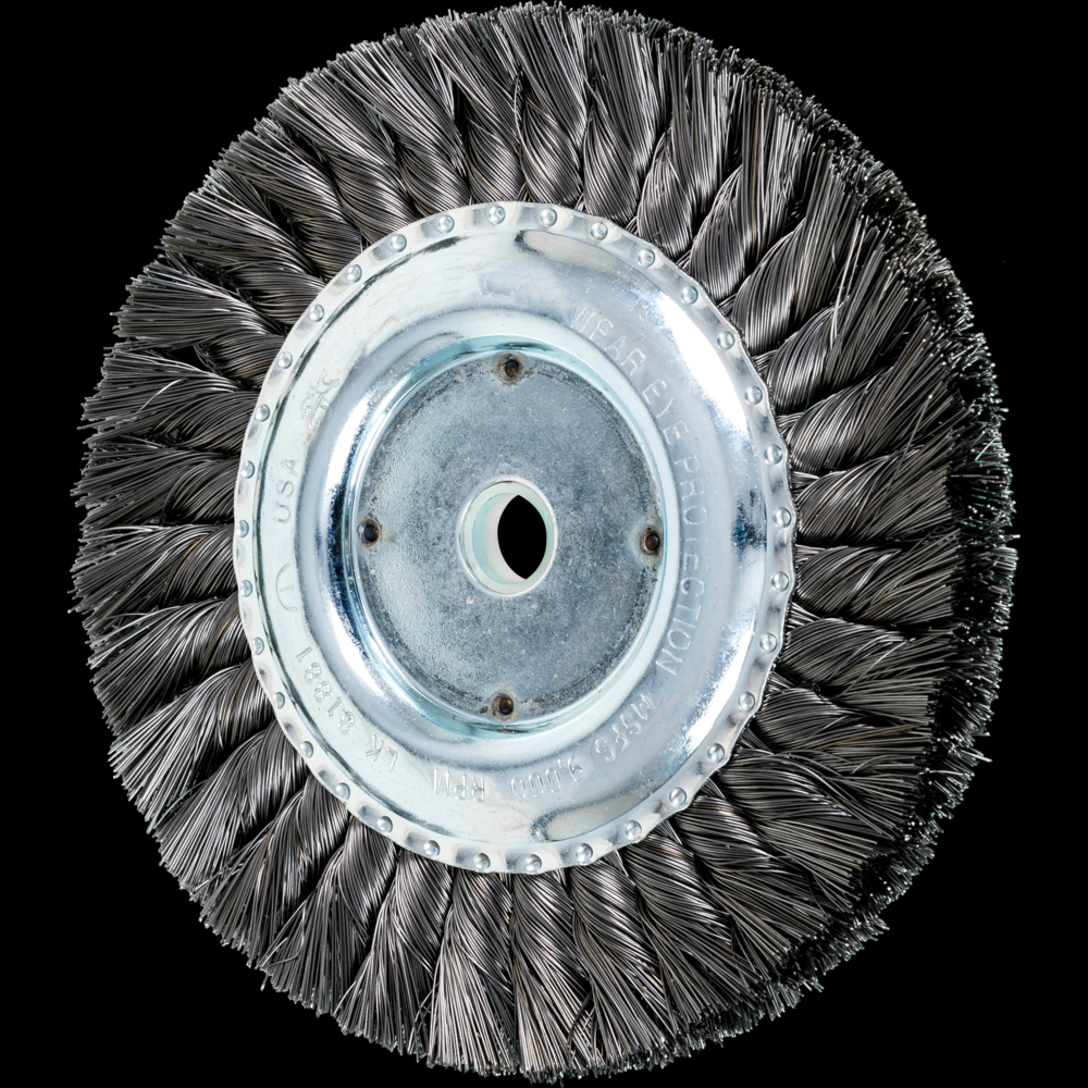 PFERD Standard Twist Knot Wire Wheel Brush 6&#34; Dia. .014 Carbon Steel 5/8-1/2&#34; Arbor<span class=' ItemWarning' style='display:block;'>Item is usually in stock, but we&#39;ll be in touch if there&#39;s a problem<br /></span>