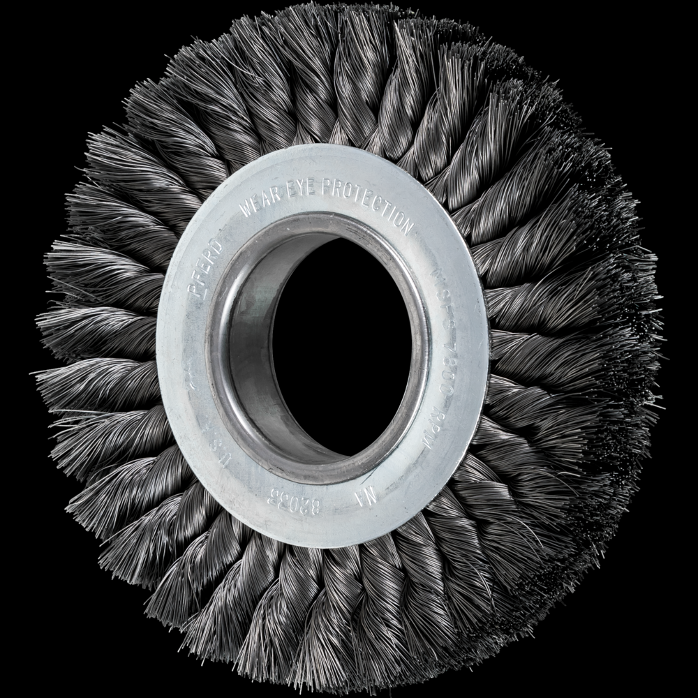 PFERD Standard Twist Knot Wire Wheel Brush 6&#34; Dia. .012 Carbon Steel 2&#34; Arbor<span class=' ItemWarning' style='display:block;'>Item is usually in stock, but we&#39;ll be in touch if there&#39;s a problem<br /></span>