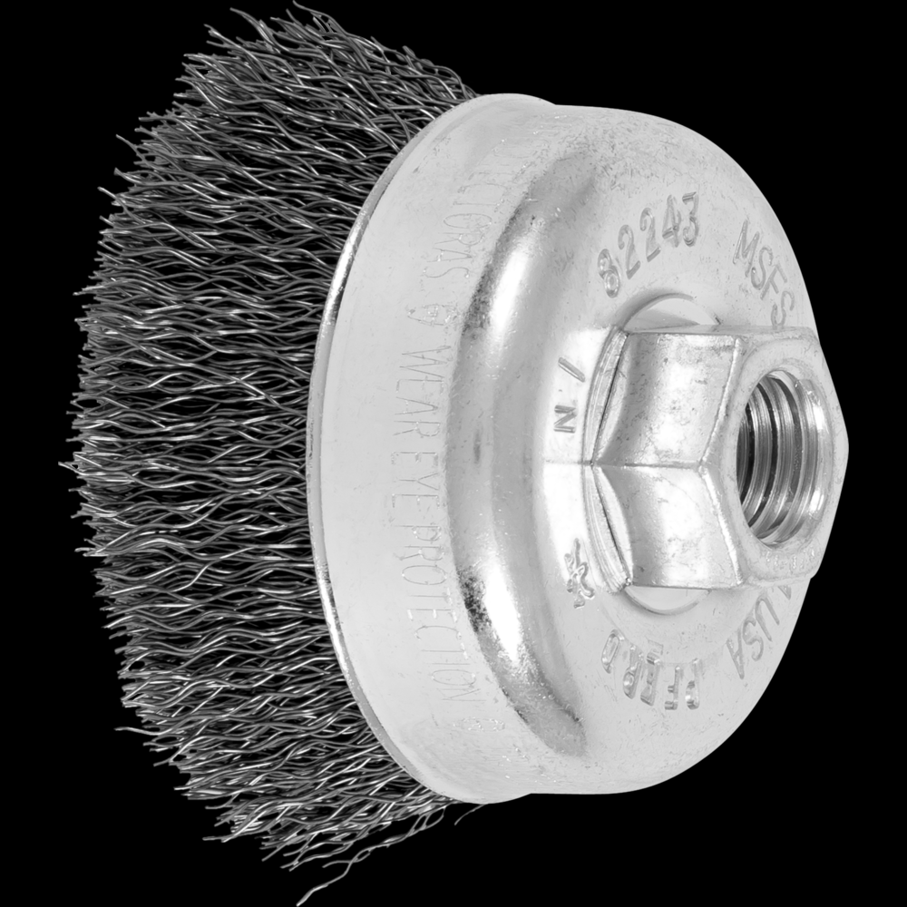 PFERD Crimped Wire Cup Brush 2-3/4&#34; Dia. .014 Carbon Steel 5/8-11&#34; Thread<span class=' ItemWarning' style='display:block;'>Item is usually in stock, but we&#39;ll be in touch if there&#39;s a problem<br /></span>