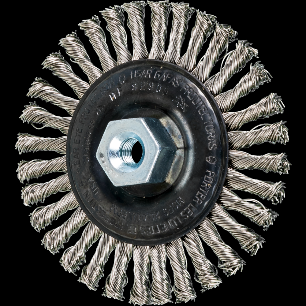 PFERD Stringer Bead Wheel Brush 4&#34; Dia .020 Stainless Steel 3/8-24&#34; Thread<span class=' ItemWarning' style='display:block;'>Item is usually in stock, but we&#39;ll be in touch if there&#39;s a problem<br /></span>