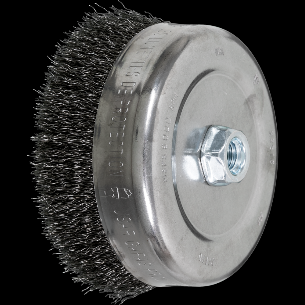 PFERD Crimped Wire Cup Brush 6&#34; Dia. .014 Carbon Steel 5/8-11&#34; Thread<span class=' ItemWarning' style='display:block;'>Item is usually in stock, but we&#39;ll be in touch if there&#39;s a problem<br /></span>